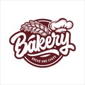 Bakery bread and cakes vector design logo