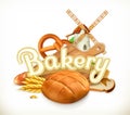 Bakery, Bread. 3d vector