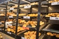 Bakery bread section inside Lidl supermarket food shop store