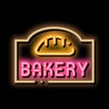 Bakery Bread Shop Nameplate neon glow icon illustration