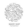 Bakery, bread shop poster template