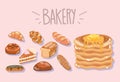 bakery breads products Royalty Free Stock Photo