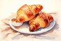 Bakery breakfast fresh background pastry snack french croissant bread sweet dessert food Royalty Free Stock Photo