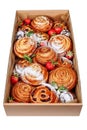 Bakery Bun Sweet Roll Pastry Carton Delivery Box Royalty Free Stock Photo