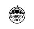 Bakery cafe, bakehouse logo design or label. Home baking, sweet food and bake, vector design