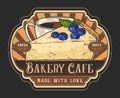 Bakery cafe colorful vintage label Royalty Free Stock Photo