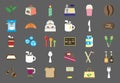 Bakery Cafe Shop Flat Icons