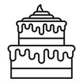 Bakery cake icon outline vector. Sweet cream Royalty Free Stock Photo