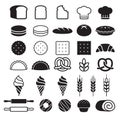 Bakery cakes icons. Vector illustration. Royalty Free Stock Photo