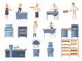 Bakery Cartoon Icons Set