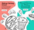 Bakery catering service, sweets for wedding vector