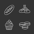 Bakery chalk icons set