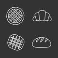 Bakery chalk icons set