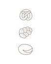 Bakery collection pretzel, brioche doodle outline illustration