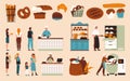 Bakery Color Icon Set