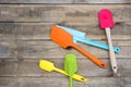 Bakery And Cooking Tools Silicone on wood table Royalty Free Stock Photo