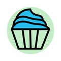 Bakery, cupcake fill background vector icon which can easily modify or edit