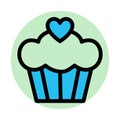 Bakery, cupcake fill background vector icon which can easily modify or edit Royalty Free Stock Photo