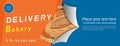 Bakery delivery service vector banner background