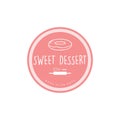 Bakery and Dessert Logo, Sweet Bakery Shop Logo, Sign, Flat Design Vector Royalty Free Stock Photo