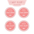 Bakery and Dessert Logo, Sweet Bakery Logo, Simple Bakery Logo Set, Bakery Logo Collection Vector