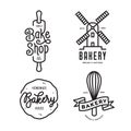 Bakery emblems set. Vector vintage illustration.