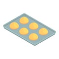 Bakery factory bread tray icon, isometric style Royalty Free Stock Photo