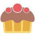 Bakery food, cupcake Isolated Color Vector Icon that can be easily modified or edit.