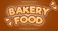 Bakery Food editable text effect template Royalty Free Stock Photo