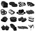 Bakery foods icons set Royalty Free Stock Photo