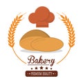 Bakery fresh bread premium quality label Royalty Free Stock Photo
