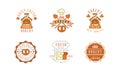 Bakery and Fresh Bread Product Label with Traditional Baked Pastry Vector Set