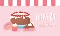 Bakery daily fresh cake donut and cupcake banner