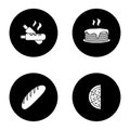 Bakery glyph icons set Royalty Free Stock Photo