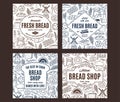 Bakery hand drawn posters. Bread labels design templates Royalty Free Stock Photo