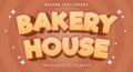 Bakery House 3d editable text effect Template Royalty Free Stock Photo