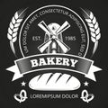 Bakery house or shop label design with bread