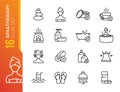 Minimal spa therapy line icon set