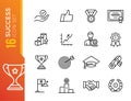 Minimal success line icon set