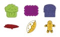 Bakery icon set, color outline style