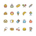 Bakery Icon Set Color. Vector Royalty Free Stock Photo