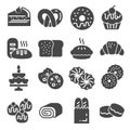 Bakery icon set - gray icon collection. Vector illustration