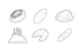 Bakery icon set, outline style Royalty Free Stock Photo