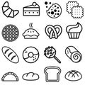 Bakery icon vector set. bakery products illustration sign collection. bread symbol. Royalty Free Stock Photo