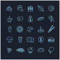 Bakery icons, vector food