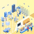 Bakery Inside Isometric Illustration