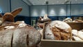 Bakery interior landscape, big bread, very delicious Royalty Free Stock Photo