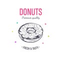 Bakery label with Donut 1 Royalty Free Stock Photo