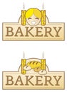 Bakery label with girl Royalty Free Stock Photo