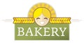 Bakery label with girl Royalty Free Stock Photo